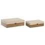 Boîte à bijoux Home ESPRIT Blanc Naturel Bois (2 Unités)