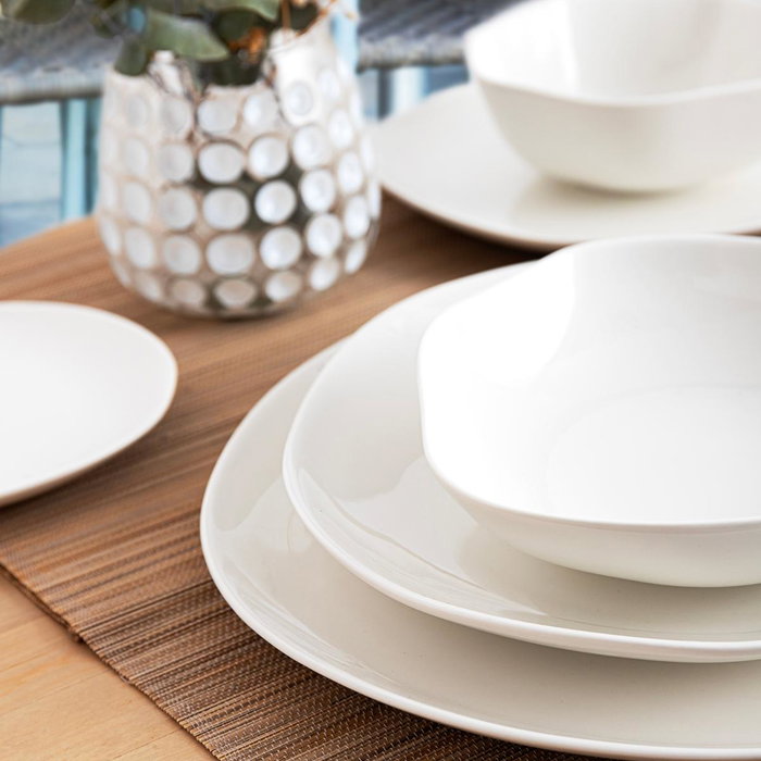 Ariane Assiette Earth 21 cm en céramique renforcée professionnelle blanche, 1 pièce