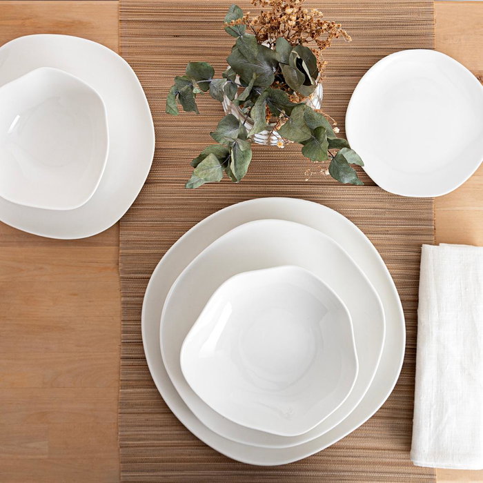 Ariane Assiette Earth 21 cm en céramique renforcée professionnelle blanche, 1 pièce