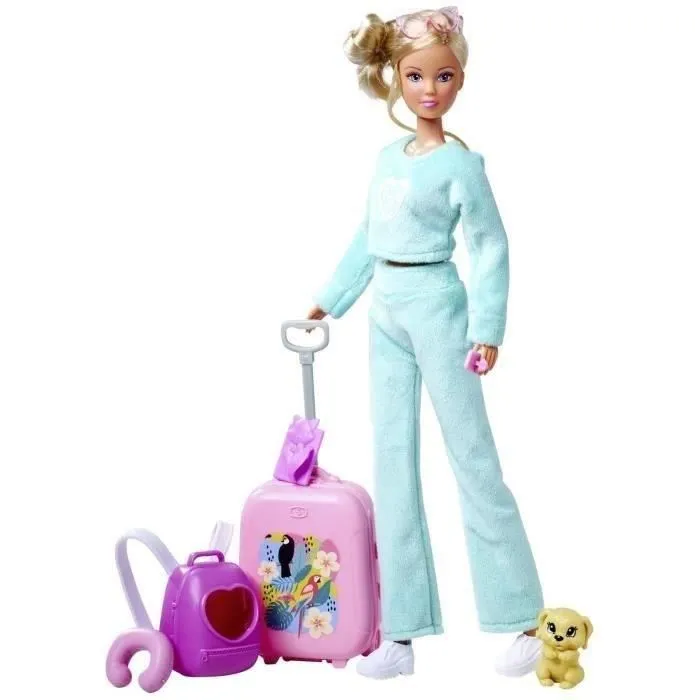 SIMBA - Steffi Love - Poupée mannequin Voyage avec valise et chiot - Figurine pour enfant à partir de 3 ans
