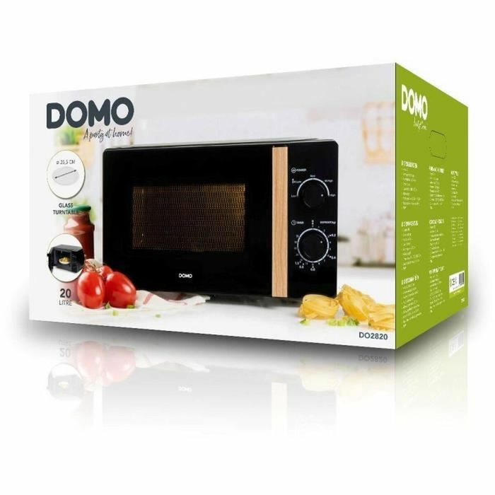 Domo DO2820 Micro-ondes 20 L Noir finition bois