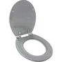 Gelco Abattant WC Design - Frein de chute magnétique douce, Finition Gris Argenté Pailleté (Glitter Silver) - Résine résistante à l'humidité
