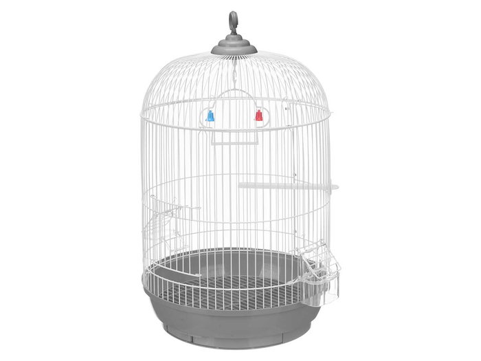 MASCOW Cage ronde grande blanche et grise