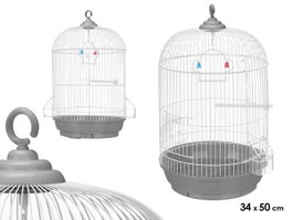 MASCOW Cage ronde grande blanche et grise
