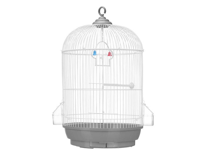 MASCOW Cage ronde grande blanche et grise
