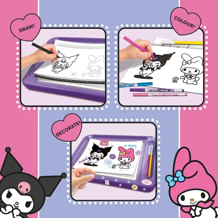 Lisciani Giochi École de dessin avec table lumineuse My Melody & Kuromi Lisciani Giochi École de dessin avec table lumineuse My Melody & Kuromi