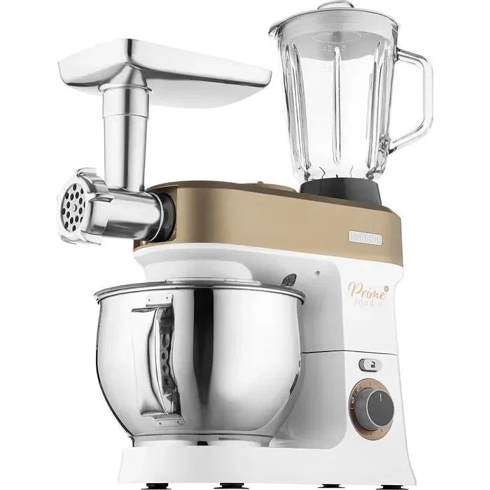 Sencor STM 3787CH - Robot pâtissier 5 L, 1200 W, 6 vitesses, bol inox, éclairage LED, avec hachoir et mixeur