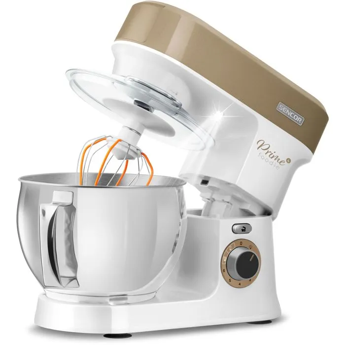 Sencor STM 3787CH - Robot pâtissier 5 L, 1200 W, 6 vitesses, bol inox, éclairage LED, avec hachoir et mixeur