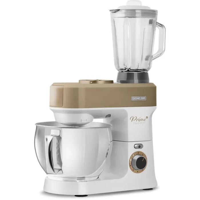 Sencor STM 3787CH - Robot pâtissier 5 L, 1200 W, 6 vitesses, bol inox, éclairage LED, avec hachoir et mixeur