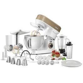 Sencor STM 3787CH - Robot pâtissier 5 L, 1200 W, 6 vitesses, bol inox, éclairage LED, avec hachoir et mixeur