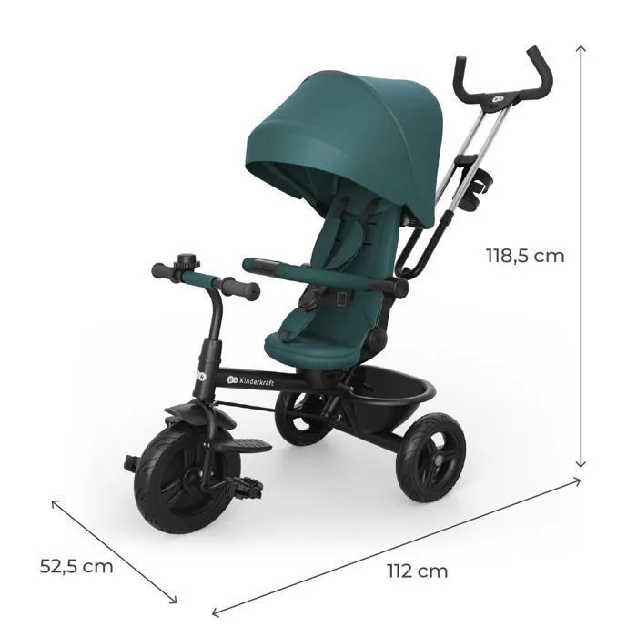 Kinderkraft ASTON 2 PLUS Tricycle Évolutif 6 en 1 Vert