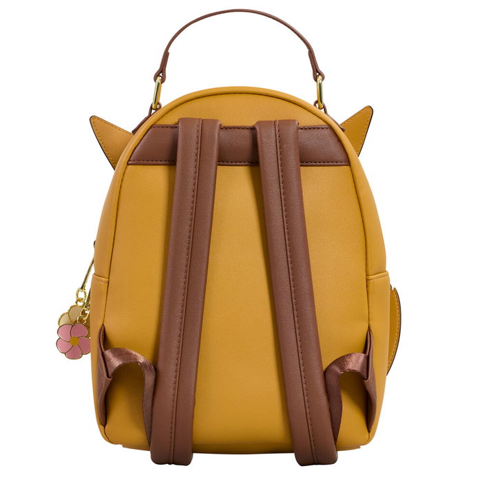 LOUNGEFLY Sac à dos Pokémon Eevee 28 cm en simili-cuir - Bandoulière ajustable, poche à fermeture éclair, détails brodés