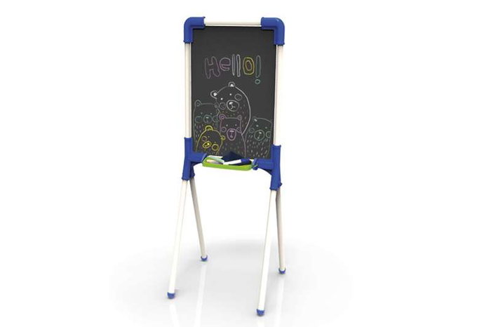 Chicos Pizarra junior - Tableau réversible junior 37x32x85 cm incluant 12 pièces, pour enfants de 3 à 7 ans