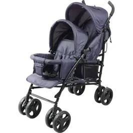 Bambisol - Poussette canne double, pour enfants rapprochés, siège avant 6-36 mois (15 kg) et siège arrière 0-36 mois (15 kg), allongeable