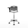 Tabouret Taburete Robledo Pivotant Chlorure de polyvinyle Gris clair Structure chromée Non applicable Sans appui-tête Roulettes pour moquette