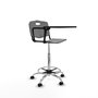 Tabouret Taburete Robledo Pivotant Chlorure de polyvinyle Gris clair Structure chromée Non applicable Sans appui-tête Roulettes pour moquette