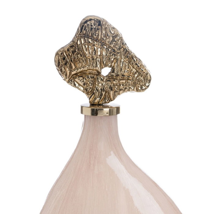 BigBuy Home Bouteille décorative Crème Doré 23 x 10 x 51 cm