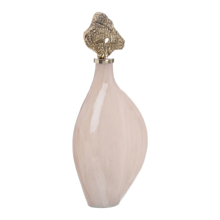 BigBuy Home Bouteille décorative Crème Doré 23 x 10 x 51 cm