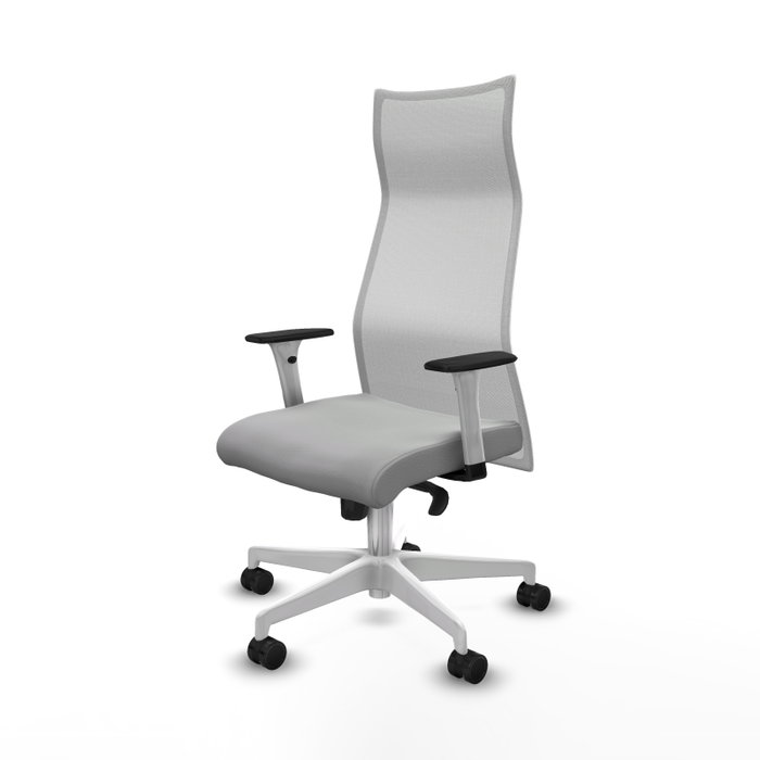 Piqueras y Crespo Chaise de bureau Albacete gris clair et blanc