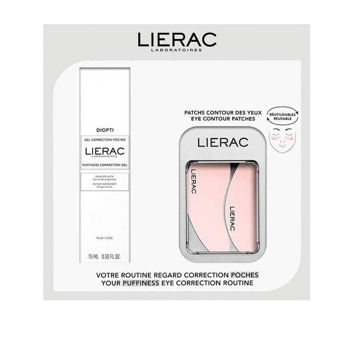 Lierac Sacs Gel Correcteur Anti-Poches avec Gingembre, 2 pcs (Gel 15ml + Patchs)