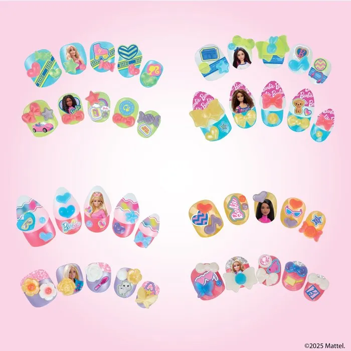 Aquabeads Coffret Manucure Barbie - 40 Ongles Décoratifs Autocollants à l'Eau - Jeu Créatif Enfant Dès 4 Ans