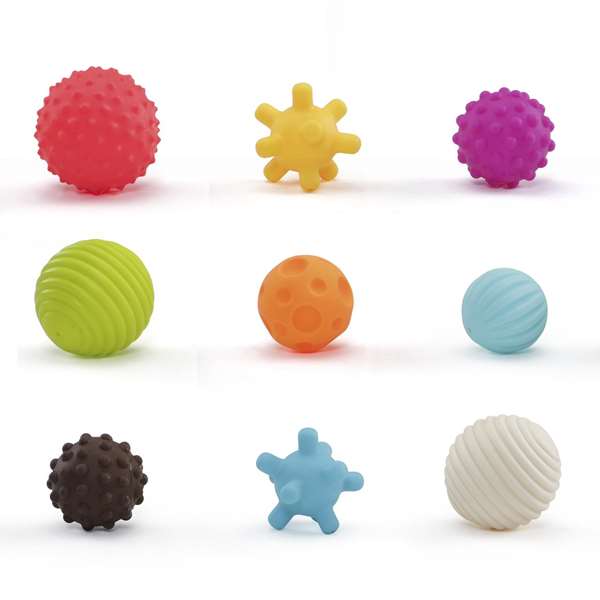 Molto Sac de balles sensorielles - 6 pièces - Jouet d'éveil pour bébés à partir de 6 mois - Matériau plastique