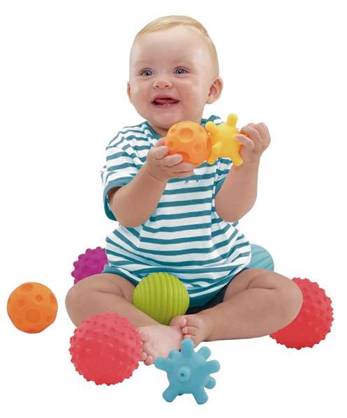 Molto Sac de balles sensorielles - 6 pièces - Jouet d'éveil pour bébés à partir de 6 mois - Matériau plastique