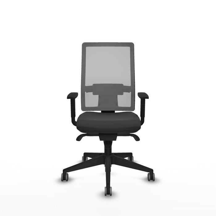 Chaise Horna Synchro 5 positions cuir écologique Gris foncé Maille Gris Base pyramidale noire Accoudoir 1D Sans appui-tête Roulettes 65mm pour moquette Chaise Horna Synchro 5 positions cuir écologique Gris foncé Maille Gris Base pyramidale noire Accoudoir 1D Sans appui-tête Roulettes 65mm pour moquette