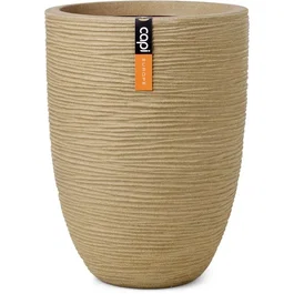 Capi Europe Vase Rib NL - Vase bas élégant en céramique, dimensions 34 x 46 cm, couleur beige