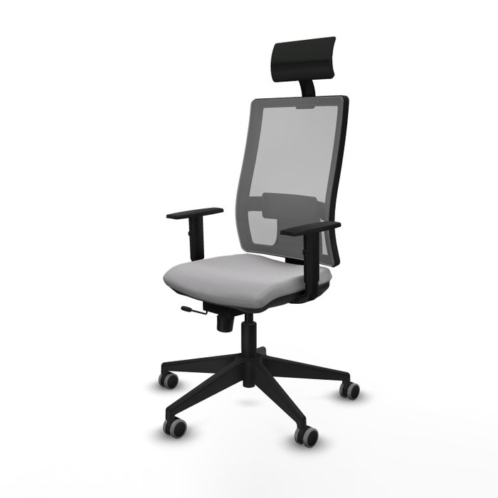 Piqueras y Crespo Chaise de Bureau avec Appui-tête 1D066G1 Gris clair
