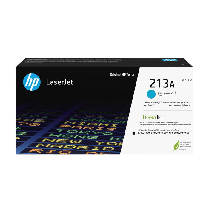 HP 213A Cyan W2131A Cartouche de Toner Originale HP 213A Cyan W2131A Cartouche de Toner Originale
