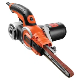 Black+Decker KA902EK-QS Lime électrique filaire 400W avec coffret et bandes abrasives - Vitesse variable 900-1400 tr/min et aspirateur de poussière