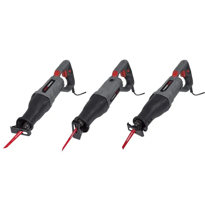 Powerplus - Scie sabre 710 W avec tête rotative à 180°, coupe bois 115 mm, coupe acier 5 mm, moteur à balais, changement rapide de lames