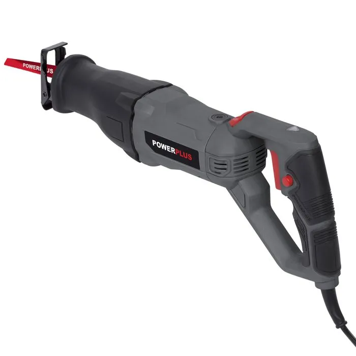 Powerplus - Scie sabre 710 W avec tête rotative à 180°, coupe bois 115 mm, coupe acier 5 mm, moteur à balais, changement rapide de lames