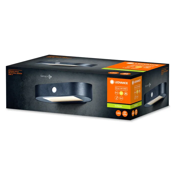 Ledvance Endura Luminaire LED extérieur avec détecteur de mouvement et lumière, solaire, 4W, 380 lm, 3000K, IP44 Ledvance Endura Luminaire LED extérieur avec détecteur de mouvement et lumière, solaire, 4W, 380 lm, 3000K, IP44