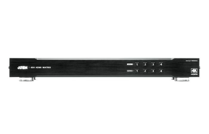 Aten Commutateur matriciel HDMI 4K 4x4 VM0404HA - Support UHD/DCI 4K 60Hz, contrôle IR/RS-232, pour salles de classe et auditoriums