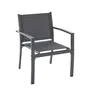 Sabaideco Salon de jardin CEBU en acier pour 4 personnes, canapé + 2 fauteuils + table basse, design moderne gris
