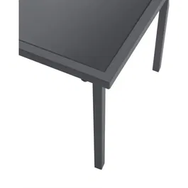 CEBU Salon de Jardin 4 Personnes, Structure Acier, Canapé 2 Fauteuils Table Basse, Gris