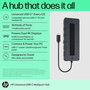 HP Hub Multiport USB-C Universel - Concentrateur 7 ports avec HDMI, DisplayPort, Passthrough pour 2 écrans 4K - Compatible PC USB-C