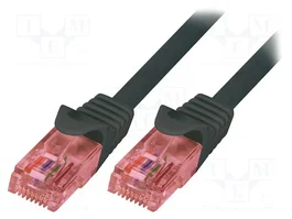 LOGILINK Cordon de raccordement Cat 6 U/UTP, RJ45, 0,5m, noir