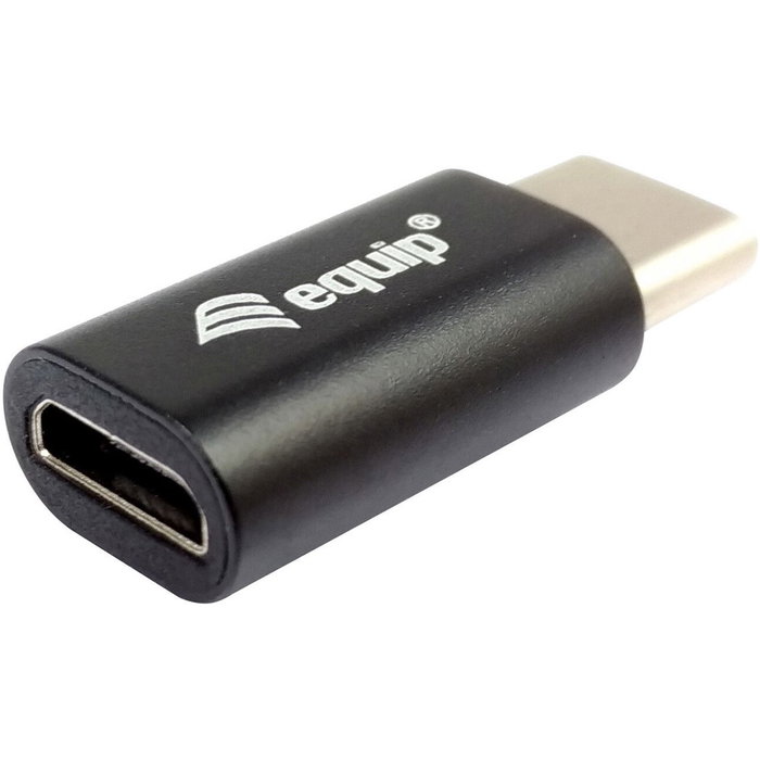 Equip 133472 Adaptateur USB-C vers Micro-USB Mâle / Femelle Noir - Charge et Synchronisation