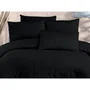 Parure de Lit King-Size Noir - Housse de Couette 240 x 220 cm + 2 Taies d'Oreiller 60 x 60 cm - 120 Fils - 70% Polyester, 30% Coton