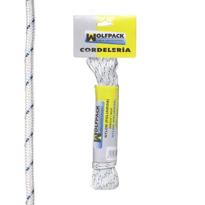 WOLFPACK LINEA PROFESIONAL Corde en nylon haute résistance blanc/bleu (écheveau 10 m) WOLFPACK LINEA PROFESIONAL Corde en nylon haute résistance blanc/bleu (écheveau 10 m)