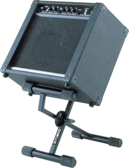 QUIKLOK Soporte para amplificador con ajuste de ángulo - Bajo perfil, noir, acier, pliable, réglable en hauteur 210-472 mm, charge max 33,9 kg