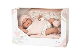 Muñecas Arias Muñeca Elegance Babyto - Poupée de poids en rose avec couverture, peluche anti-stress 35 cm