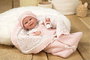 Muñecas Arias Muñeca Elegance Babyto - Poupée de poids en rose avec couverture, peluche anti-stress 35 cm