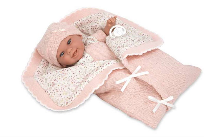 Muñecas Arias Muñeca Elegance Babyto - Poupée de poids en rose avec couverture, peluche anti-stress 35 cm