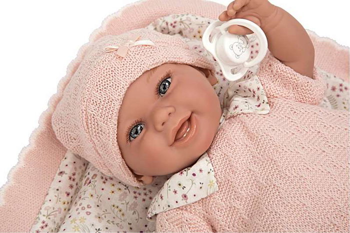 Muñecas Arias Muñeca Elegance Babyto - Poupée de poids en rose avec couverture, peluche anti-stress 35 cm