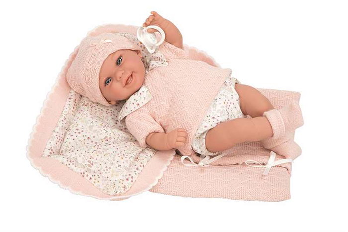 Muñecas Arias Muñeca Elegance Babyto - Poupée de poids en rose avec couverture, peluche anti-stress 35 cm