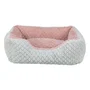 TRIXIE Kaline Mio Panier pour chien réversible en peluche structurée 50 x 40 cm, housse amovible et antidérapante, couleur gris/vieux rose